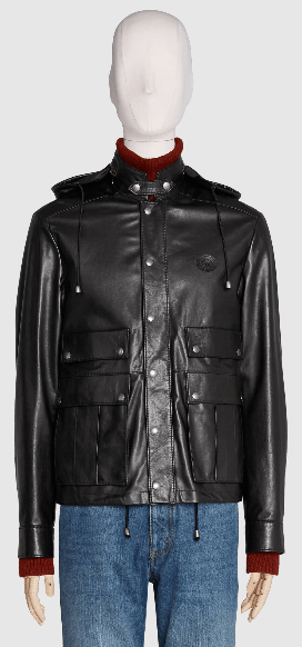 Gucci - Leather Jackets - Veste en cuir avec GG for MEN online on Kate&You - ‎621456 XNAKN 1000 K&Y8384