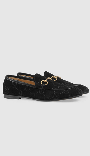 Gucci - Loafers - Mocassins Gucci Jordaan en velours GG for MEN online on Kate&You - 430088 9JT80 1000 K&Y8388
