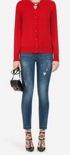 Dolce & Gabbana - Cropped Jeans - Jean fit pretty en denim stretch for WOMEN online on Kate&You - FTAH7DG898QS9001 K&Y8522
