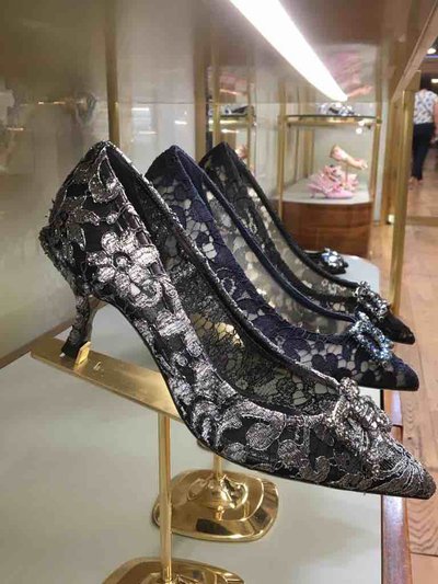 Dolce & Gabbana - Pumps - Escarpins en dentelle à logo DG Amore for WOMEN online on Kate&You - K&Y1556