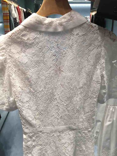 Короткие платья - Miu Miu для ЖЕНЩИН Robe en coton et dentelle онлайн на Kate&You - MF3264 - K&Y1522