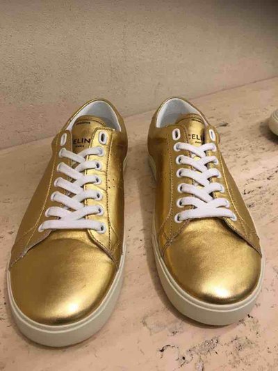 Celine - Sneakers per DONNA Sneaker basse triomphe en veau métallisé online su Kate&You - 328063093C.35OR K&Y1569