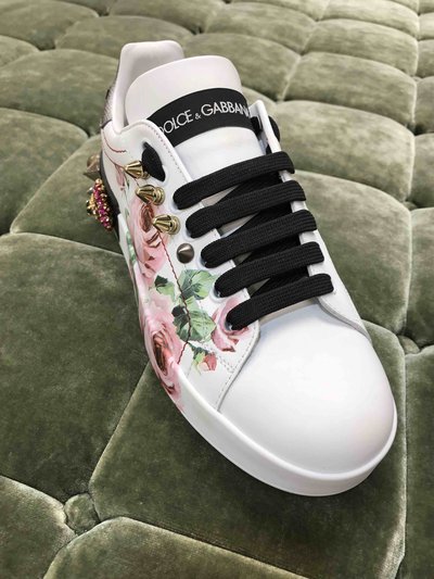 Dolce & Gabbana - Baskets pour FEMME Snickers Portofino Rose Embellished online sur Kate&You - K&Y1473