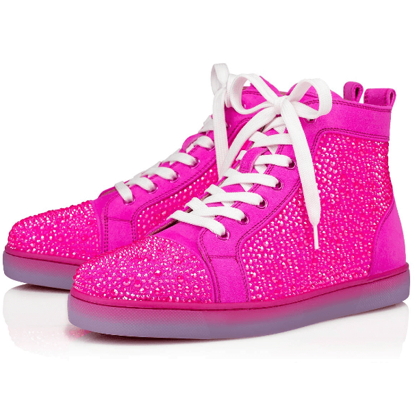 Pink 2024 louboutin trainers