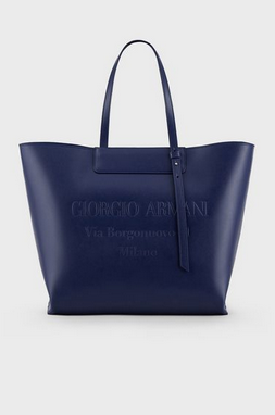 Giorgio Armani - Tote Bags - Sac cabas en cuir avec logo estampillé ton sur ton for WOMEN online on Kate&You - Y1D133YEC9A184389 K&Y8362