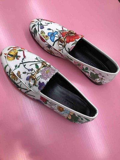 Gucci - Loafers - Mocassins à imprimé fleuri for WOMEN online on Kate&You - 578428 K&Y1504