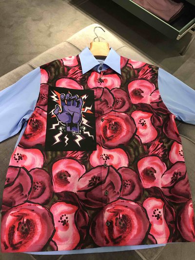 Prada - Chemises pour HOMME Printed poplin shirt online sur Kate&You - UCN247_1U6B_F0383_S_192 K&Y1596