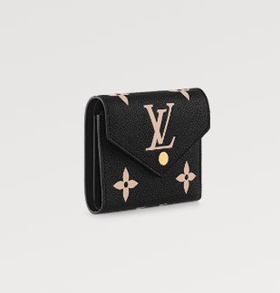 Louis Vuitton Portefeuille Victorine Noir/Claims M80968 Monogram Empreinte Leather