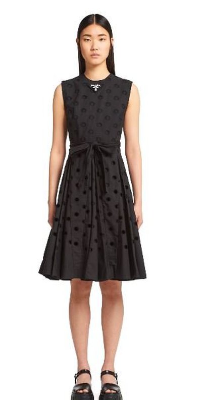 Prada - Midi dress - Popeline brodée for WOMEN online on Kate&You - P3E25R_1Y1E_F0002_S_211 K&Y11182