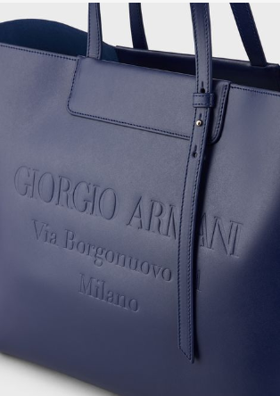 Giorgio Armani - Sac à main pour FEMME Sac cabas en cuir avec logo estampillé ton sur ton online sur Kate&You - Y1D133YEC9A184389 K&Y8362