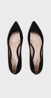 Giorgio Armani - Ballerina Shoes - Ballerines en cuir suédé à bout pointu avec échanc for WOMEN online on Kate&You - X1D247XC067100191 K&Y8361