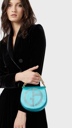 Giorgio Armani - Sacs à bandoulière pour FEMME Sac à bandoulière rond en satin avec logo GA en st online sur Kate&You - Y1B053YJI3X180001 K&Y8352