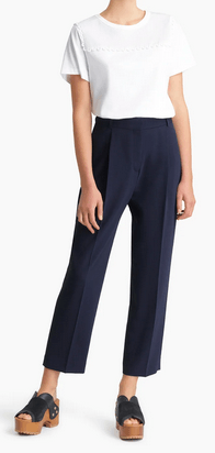 Chloé Straight Trousers Pantalon court en crêpe signature  Kate&You-ID8343