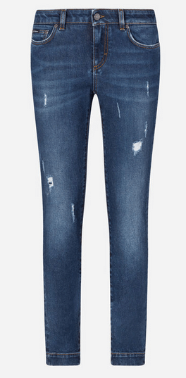 Dolce & Gabbana - Cropped Jeans - Jean fit pretty en denim stretch for WOMEN online on Kate&You - FTAH7DG898QS9001 K&Y8522