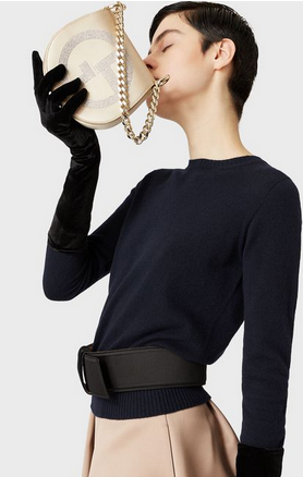 Giorgio Armani - Sacs à bandoulière pour FEMME Sac à bandoulière rond en satin avec logo GA en st online sur Kate&You - Y1B053YJI3X180001 K&Y8352