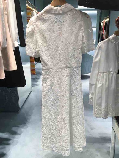 Короткие платья - Miu Miu для ЖЕНЩИН Robe en coton et dentelle онлайн на Kate&You - MF3264 - K&Y1522